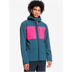 Pink-Blue Men's Lightweight Jacket with Hood Quiksilver Lizard Head - Men