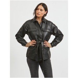 Black Leatherette Jacket VILA Fraya - Women