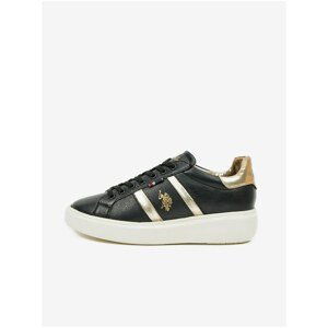 Gold-black women leather shoes U.S. Polo Assn. - Women's