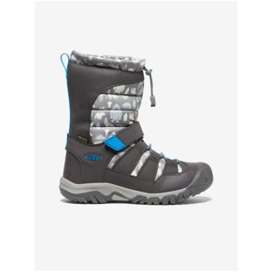 Grey Children's Patterned Waterproof Snow with Leather Details Keen Win - Unisex