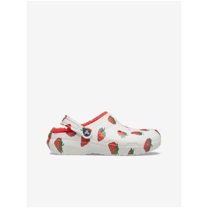 Red-white patterned slippers with artificial fur Crocs - unisex