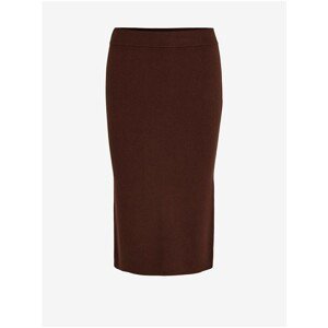 Brown sheath skirt VILA Viveta - Women
