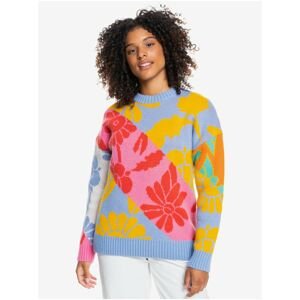 Light Blue Women's Patterned Sweater with Roxy Wool - Women