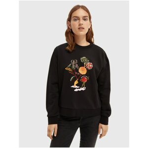 Black Women's Sweatshirt with Scotch & Soda Print - Women