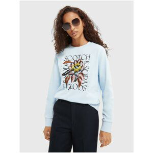 Light Blue Women's Sweatshirt with Scotch & Soda Print - Women