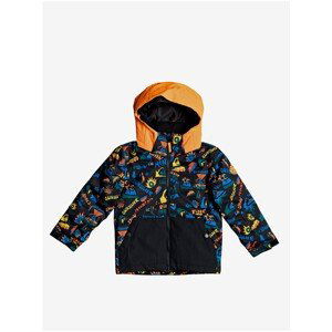 Blue-Black Boys Patterned Winter Jacket Quiksilver - Unisex