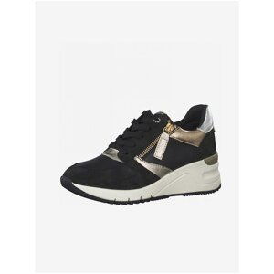 Black Sneakers with Suede Details Tamaris - Women