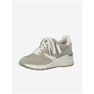 Grey Sneakers with Suede Details Tamaris - Women