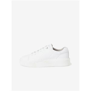 White Women's Leather Sneakers on Tamaris Platform - Women