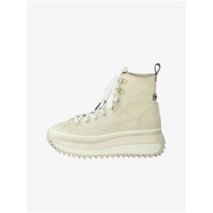 Cream Ankle Sneakers on Tamaris Platform - Women