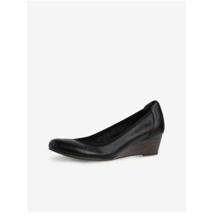 Black Leather Ballerina Tamaris - Women