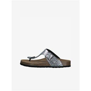 Leather Glitter Slippers in Tamaris Silver - Women