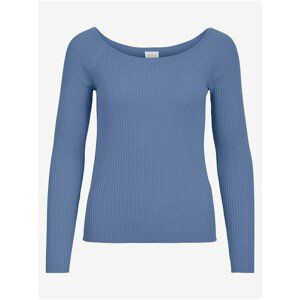 Blue ribbed light sweater VILA Helli - Women