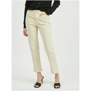 Cream straight fit shortened jeans VILA Sommer - Women