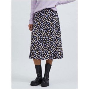 Black patterned midi skirt VILA Vish - Women