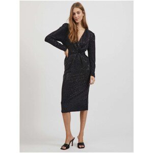 Black glossy sheath dress VILA Vifeste - Women