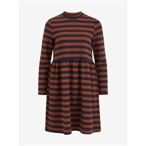 Blue-brown striped dress VILA Vistripee - Women