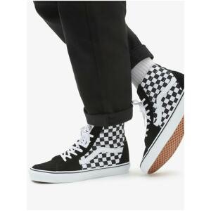 Black-and-White Patterned Leather Ankle Sneakers VANS UA SK8-Hi - unisex