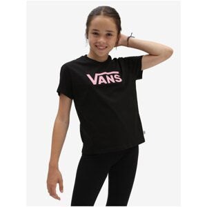 Black girls' T-shirt with VANS print - unisex