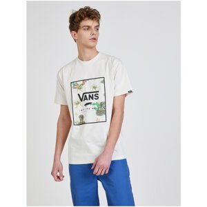 Cream men's T-shirt with VANS print - Men's