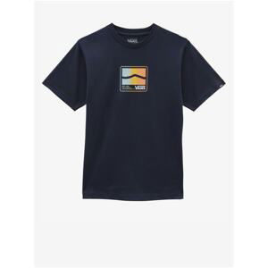 Dark blue boys' T-shirt with VANS print - unisex