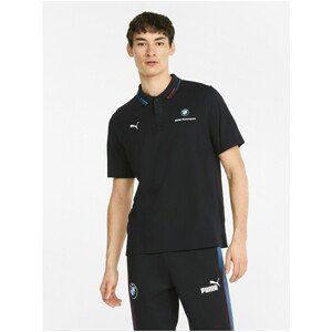 Black Men's Polo Shirt with Print Puma BMW - Men