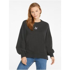 Black Women's Oversize Sweatshirt with Balloon Sleeves Puma - Women