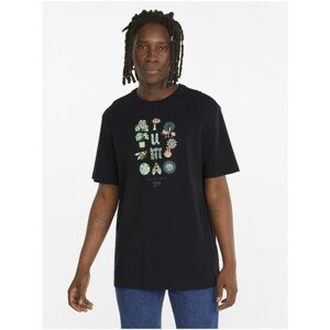 Black Men's T-Shirt with Print Puma Downtown - Men's