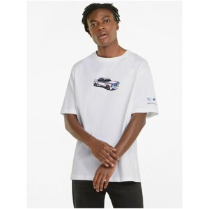 White Men's T-Shirt with Puma Print - Men's