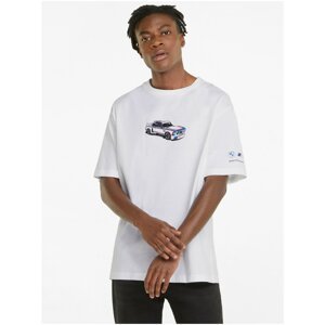 White Men's T-Shirt with Puma Print - Men's