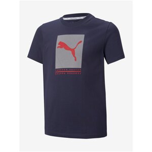 Dark Blue Boys Patterned T-Shirt Puma Active Sports - Unisex