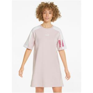 White-pink women's dress with Puma print - Women