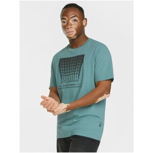 Turquoise Men's T-Shirt with Puma Wording Graphic Print - Men