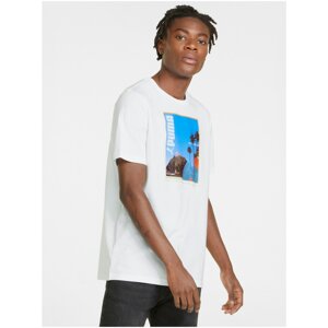 White Men's T-Shirt with Puma Photoprint - Men's