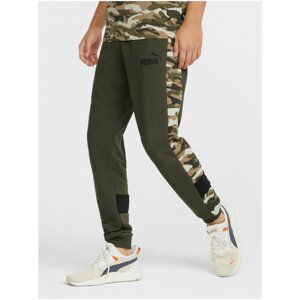 Green Men's Patterned Sweatpants Puma Essentials - Men's