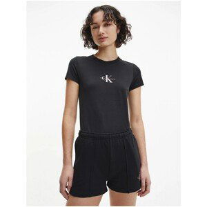 Black Women's T-Shirt with Calvin Klein Print - Women