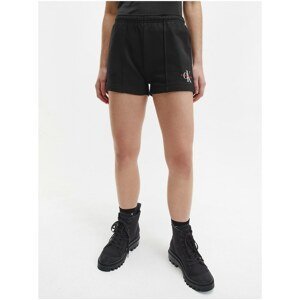Black Women's Sweat Shorts with Calvin Klein Jeans Print - Women