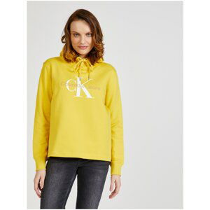 Yellow Women's Patterned Hoodie Calvin Klein - Women