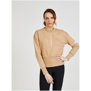 Beige Women's Sweatshirt with Stand-Up Collar Calvin Klein - Women