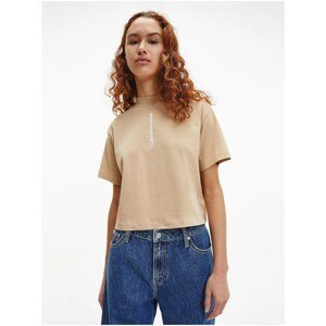 Beige Women's Patterned T-Shirt Calvin Klein - Women