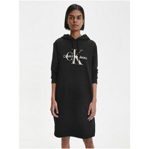 Black Hooded Sweatshirt Dress Calvin Klein - Women