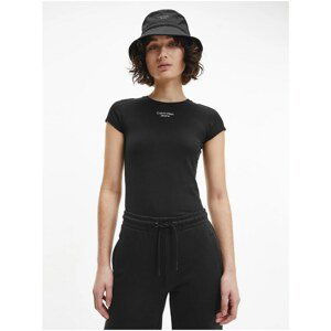 Black Women's T-Shirt with Calvin Klein Print - Women