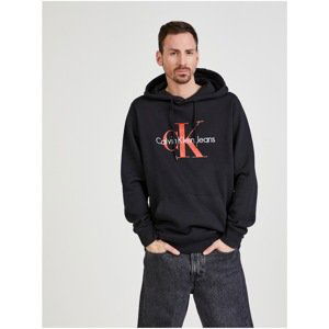 Black Men's Patterned Hoodie Calvin Klein - Men