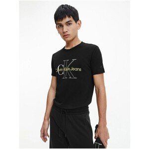 Black Men's T-Shirt with Calvin Klein Print - Men's
