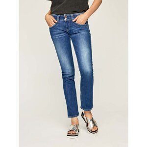 Pepe Jeans Dark Blue Women's Straight Fit Jeans with Embroidered Effect Pepe Je - Women