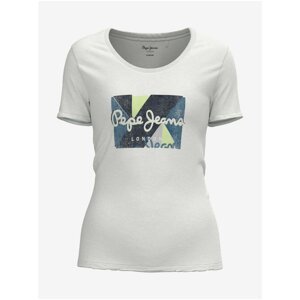 White Women's T-Shirt with Pepe Jeans Dafne Printing - Women