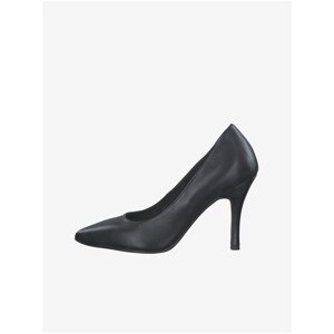 Tamaris Black High Heel Leather Pumps - Women