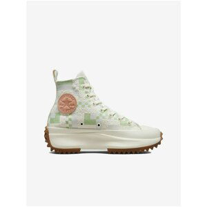 Green-White Women's Ankle Sneakers on The Converse Platform - Women