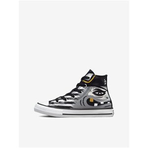 Black-Grey Kids Patterned Ankle Sneakers Converse Chuck Taylor - Unisex