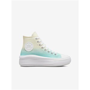 Blue-White Women's Ankle Sneakers on Converse Platform - Women